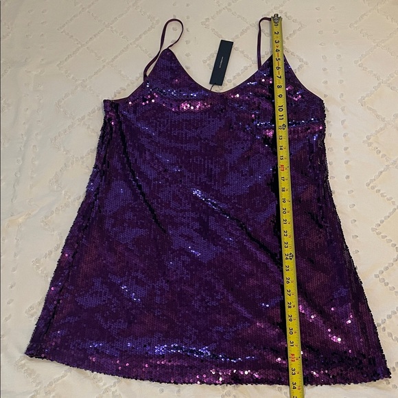 Allegra K Shimmering Purple Sequin dress nwt XL - Picture 8 of 12